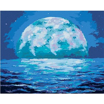 Modrý úsvit měsíce, 40×50 cm, bez rámu a bez vypnutí plátna (6047370)