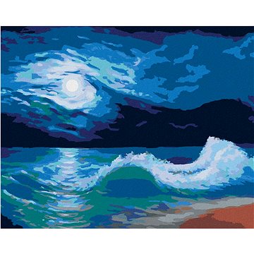 Mořská krajina s měsíčním svitem, 40×50 cm, vypnuté plátno na rám (6046411)