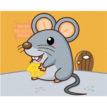 Myška se sýrem, 40×50 cm, vypnuté plátno na rám (6054261)