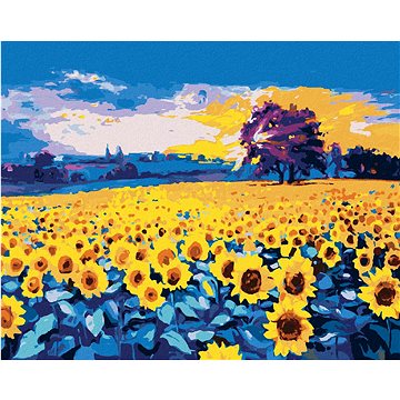 Obrovské slunečnicové pole, 40×50 cm, vypnuté plátno na rám (6057081)