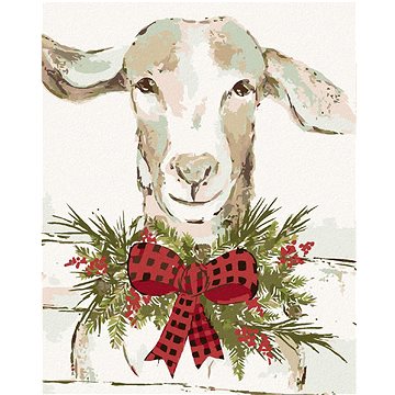 Ovce s červenou mašlí (Haley Bush), 40×50 cm, vypnuté plátno na rám (5017681)