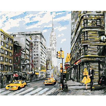 Pár na ulici v New Yorku, 40×50 cm, vypnuté plátno na rám (6045751)