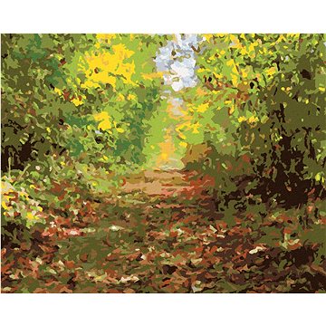 Pěší ulička v lese, 40×50 cm, vypnuté plátno na rám (6045591)