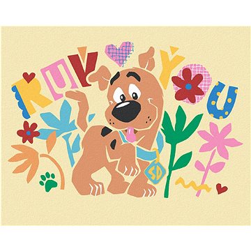 Plakát Scooby a květiny (Scooby Doo), 40×50 cm, vypnuté plátno na rám (6063851)