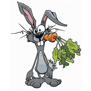 Pohádkový králík s mrkví, 40×50 cm, bez rámu a bez vypnutí plátna (6056110)