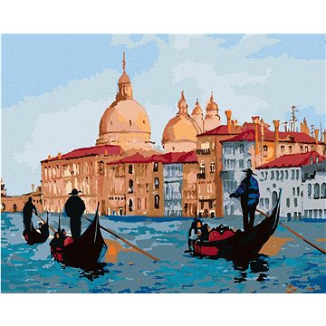 Pohled z gondol na Benátky, 40×50 cm, bez rámu a bez vypnutí plátna (6044160)