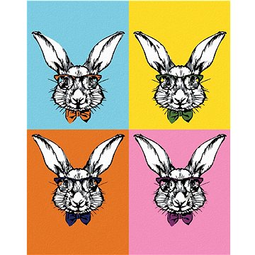 Pop-art králíci s brýlemi, 40×50 cm, bez rámu a bez vypnutí plátna (6055910)