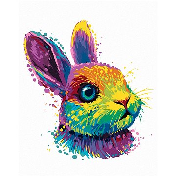 Pop-art portrét králíka, 40×50 cm, bez rámu a bez vypnutí plátna (6055830)