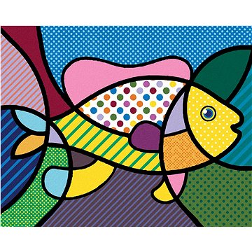 Pop-art ryba, 40×50 cm, bez rámu a bez vypnutí plátna (6051620)