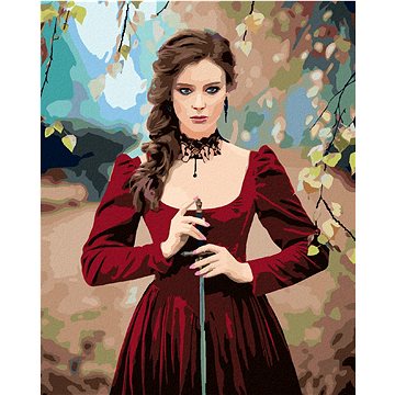 Portrét gotická dívka v lese, 40×50 cm, bez rámu a bez vypnutí plátna (6042900)