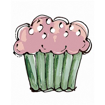 Růžový cupcake 2 (Haley Bush), 40×50 cm, vypnuté plátno na rám (5017551)