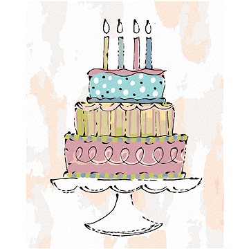 Růžový narozeninový dort (Haley Bush), 40×50 cm, vypnuté plátno na rám (5017381)