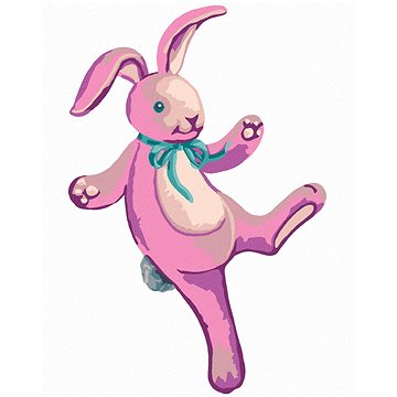 Růžový plyšový králíček (Sue Ellen Brown), 40×50 cm, bez rámu a bez vypnutí plátna (5004650)