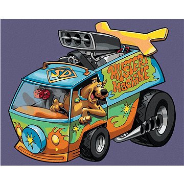 Scooby a dodávka Mystery Machine (Scooby Doo), 40×50 cm, vypnuté plátno na rám (6063871)