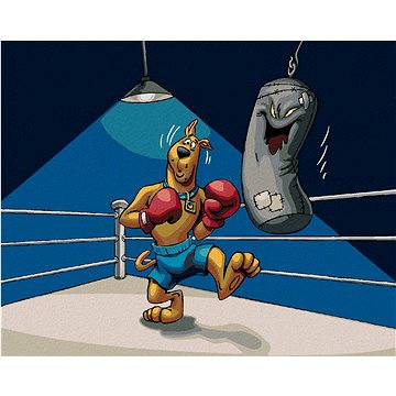 Scooby boxer a strašidelný boxovací pytel (Scooby Doo), 40×50 cm, vypnuté plátno na rám (6063921)