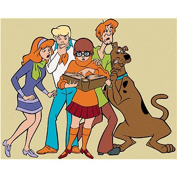 Shaggy, Scooby, Daphne, Velma a Fred (Scooby Doo), 40×50 cm, vypnuté plátno na rám (6063971)