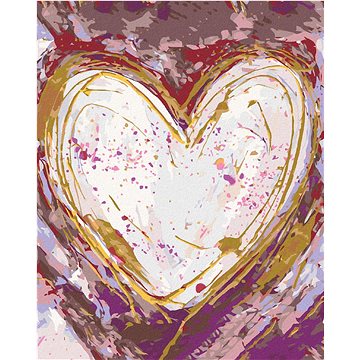 Srdce na fialovém pozadí (Haley Bush), 40×50 cm, bez rámu a bez vypnutí plátna (5017780)