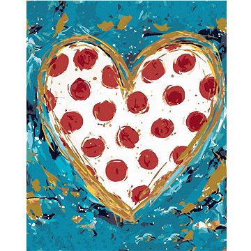 Srdce s červenými puntíky (Haley Bush), 40×50 cm, bez rámu a bez vypnutí plátna (5018570)