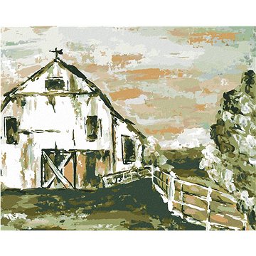 Stodola s plotem (Haley Bush), 40×50 cm, vypnuté plátno na rám (5017811)