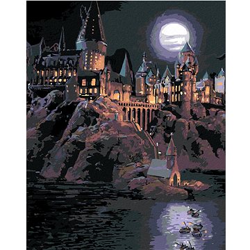 Studenti připlouvají k Bradavicím (Harry Potter), 40×50 cm, bez rámu a bez vypnutí plátna (6066830)