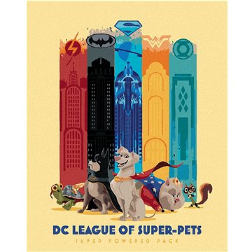 Supermazlíčci Super powered pack (DC Liga supermazlíčků), 40×50 cm, bez rámu a bez vypnutí plátna (6063800)