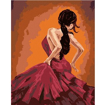 Tanečnice tančící flamenco, 40×50 cm, bez rámu a bez vypnutí plátna (6047820)