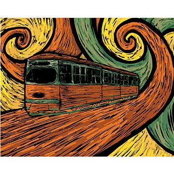 Tramvaj v impresionistickém stylu, 40×50 cm, vypnuté plátno na rám (6039741)
