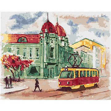Tramvaj v Praze, 40×50 cm, vypnuté plátno na rám (6043061)