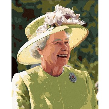 Usmívající královna Alžběta II., 40×50 cm, bez rámu a bez vypnutí plátna (6073030)