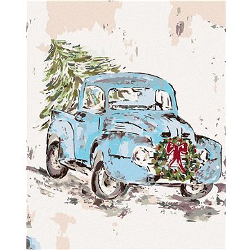 Vánoční auto (Haley Bush), 40×50 cm, vypnuté plátno na rám (5018021)