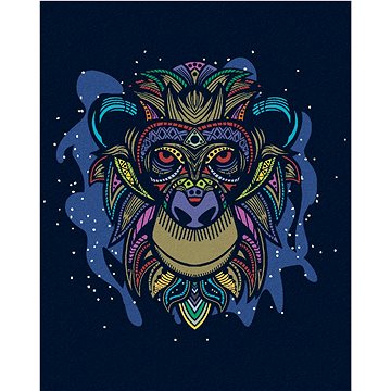Vektorově barevná opice, 40×50 cm, bez rámu a bez vypnutí plátna (6043850)