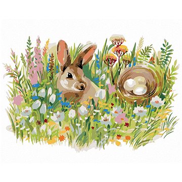 Velikonoční králík, 40×50 cm, vypnuté plátno na rám (6055861)