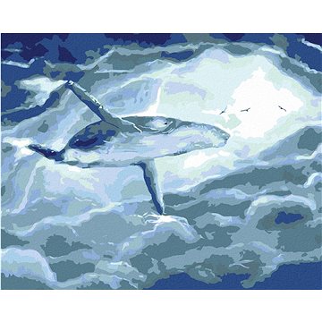 Velryba v oblacích, 40×50 cm, vypnuté plátno na rám (5014011)
