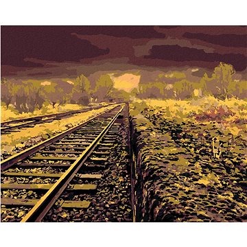 Vlakové koleje v pákistánu, 40×50 cm, bez rámu a bez vypnutí plátna (6041400)