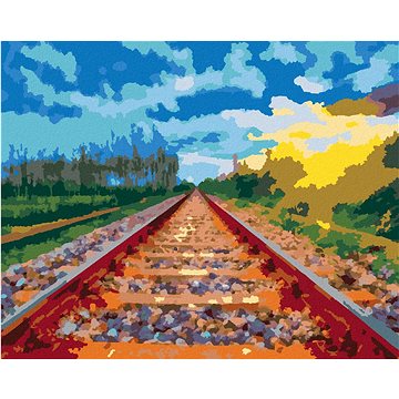 Vlakové koleje, 40×50 cm, vypnuté plátno na rám (6040111)