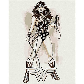 Wonder Woman černobílý plakát II, 40×50 cm, vypnuté plátno na rám (5011681)