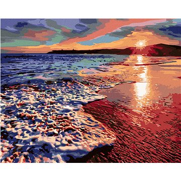 Západ slunce na břehu pláže II, 40×50 cm, vypnuté plátno na rám (6056831)