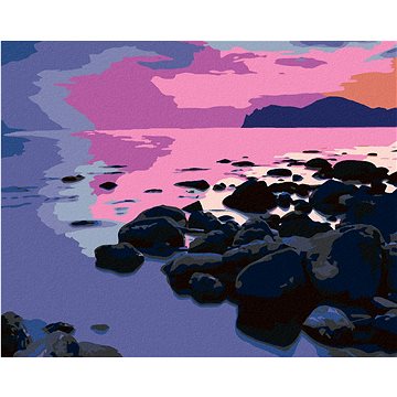Západ slunce nad skalnatým pobřežím, 40×50 cm, bez rámu a bez vypnutí plátna (5012850)