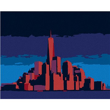 Zářicí Manhattan v New Yorku, 40×50 cm, bez rámu a bez vypnutí plátna (6045660)