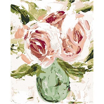 Zátiší růže ve váze (Haley Bush), 40×50 cm, vypnuté plátno na rám (5017611)