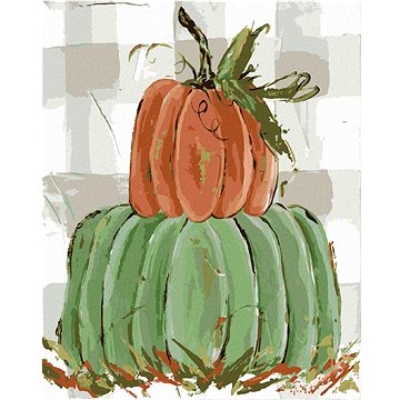Zelená a oranžová dýně (Haley Bush), 80×100 cm, vypnuté plátno na rám (5018693)