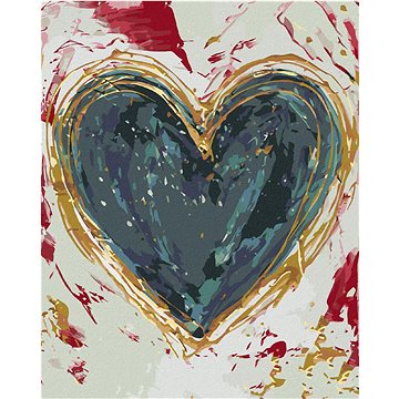 Zelené srdce na barevném pozadí (Haley Bush), 40×50 cm, bez rámu a bez vypnutí plátna (5017990)