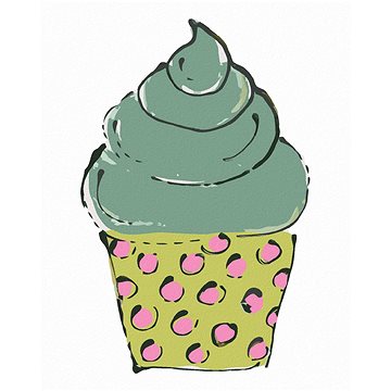 Zelený cupcake (Haley Bush), 40×50 cm, bez rámu a bez vypnutí plátna (5017530)
