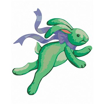 Zelený plyšový králíček (Sue Ellen Brown), 40×50 cm, vypnuté plátno na rám (5004621)