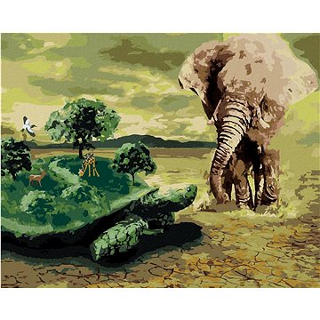 Želva v Africe, 40×50 cm, vypnuté plátno na rám (6053921)