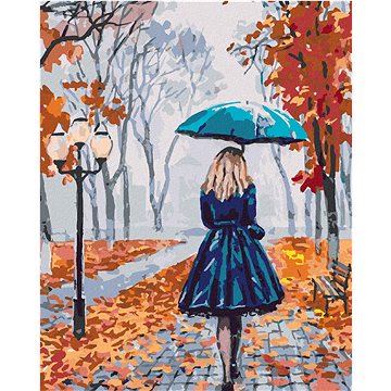 Žena s deštníkem v parku, 40×50 cm, vypnuté plátno na rám (6038571)