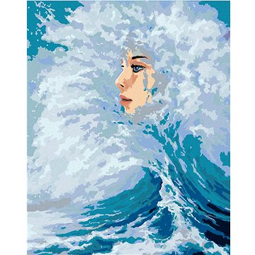 Ženská tvář vycházející z vln, 40×50 cm, vypnuté plátno na rám (6036551)