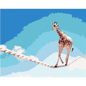 Žirafa na laně, 40×50 cm, bez rámu a bez vypnutí plátna (6044730)