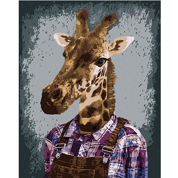 Žirafa v košili, 40×50 cm, bez rámu a bez vypnutí plátna (6044720)