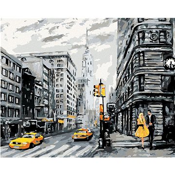 Žluté taxíky v New Yorku, 40×50 cm, bez rámu a bez vypnutí plátna (6045620)